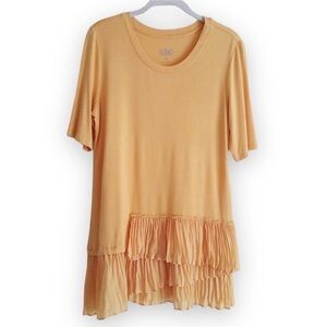 LOGO‎ Lori Goldstein ruffle hem top orange peach